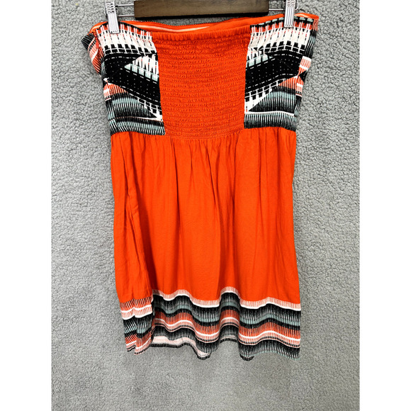Vtg Y2K Mini Dress Silence‎ & Noise Womens Large Aztec Strapless Geometric Boho - Picture 3 of 7